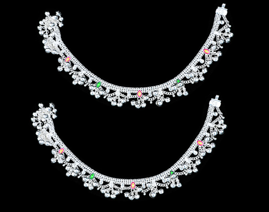 Silver Payal 925 hallmark with jhalar
